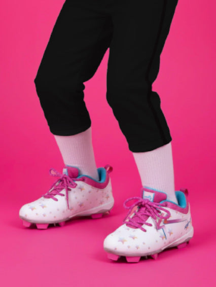 Rokey Girls' Play Ball Starlight Softball Cleat Size 1 - Comfortable Fit for Young Athletes