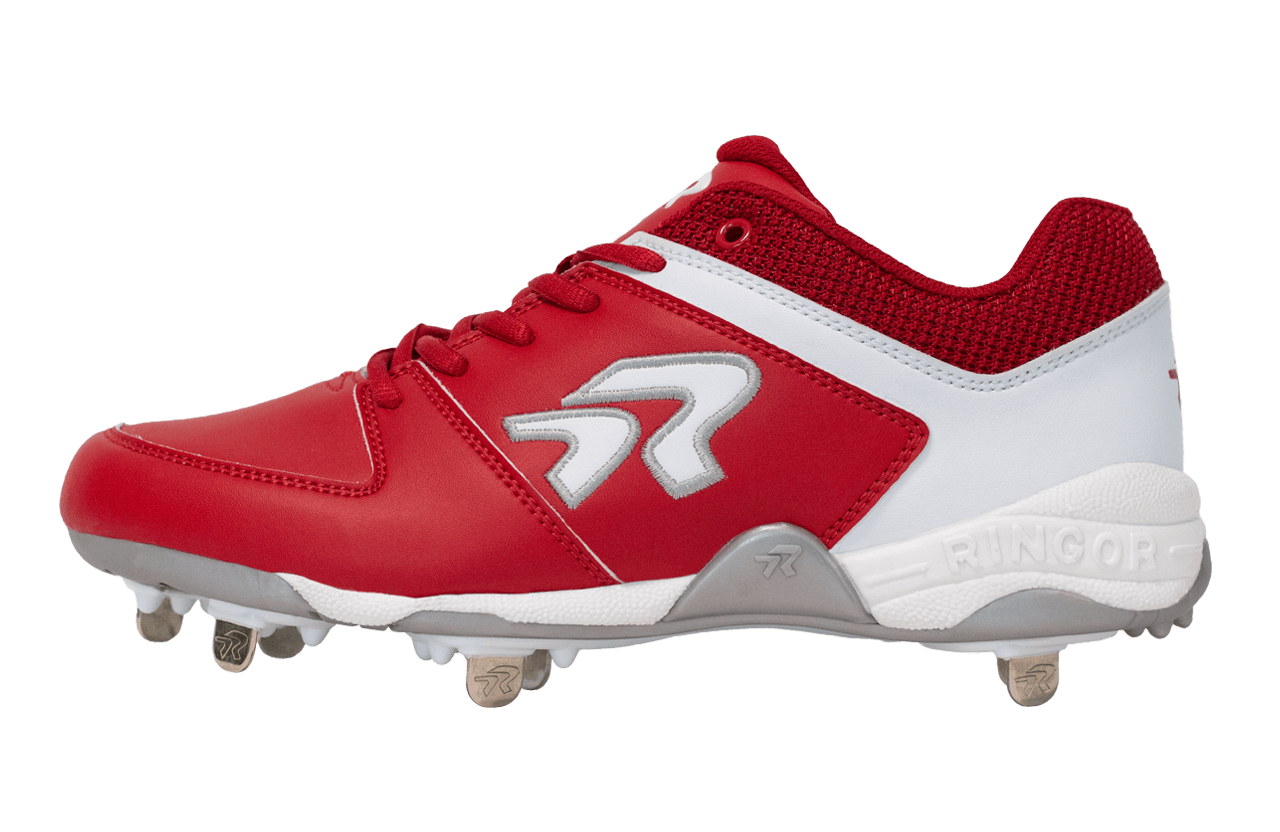 Rokey Softball Cleats Size 7 Black - Enhanced Traction and Comfort for Performance - Red