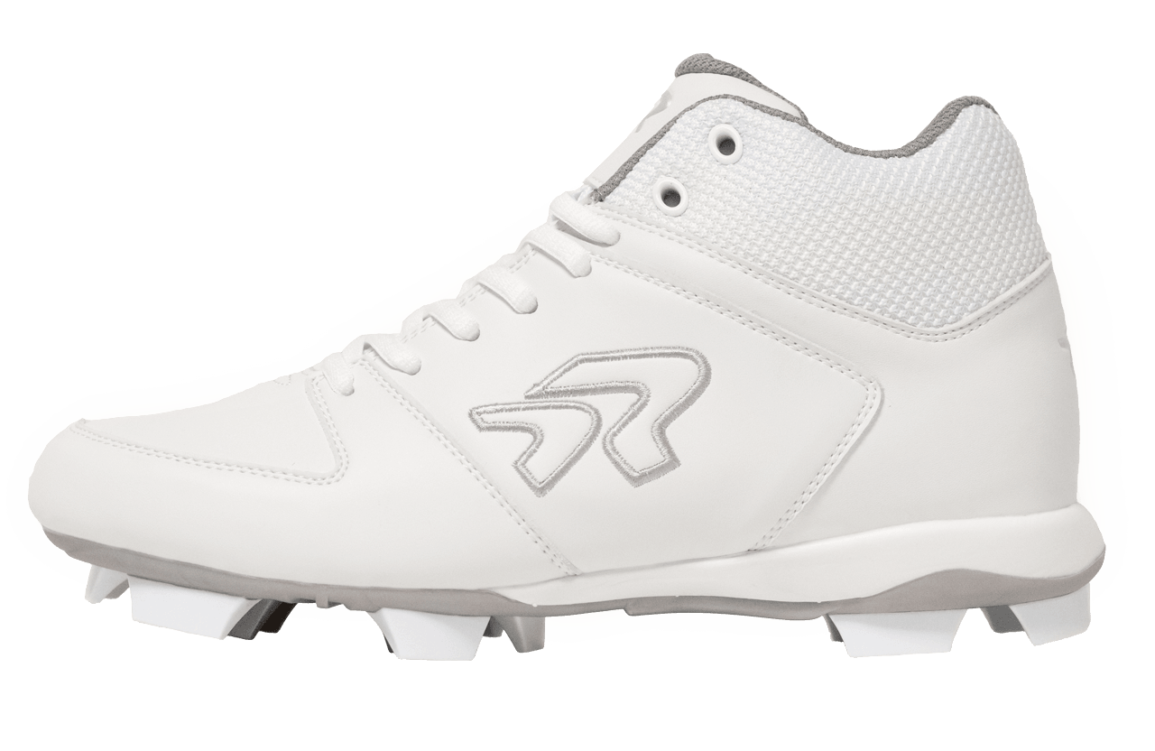 Rokey Women's Flite Mid Softball Cleat Size 7 Black - Enhanced Traction and Comfort - White